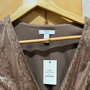 Zara Rose Gold Sequin Wrap Dress